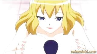 Shemale hentai's titillating tittyfuck session with a buxom anime babe!