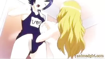 Shemale hentai's titillating tittyfuck session with a buxom anime babe!