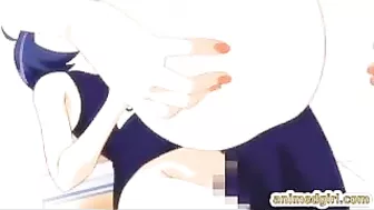 Shemale hentai's titillating tittyfuck session with a buxom anime babe!