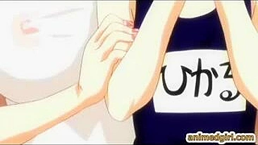 Shemale hentai's titillating tittyfuck session with a buxom anime babe!