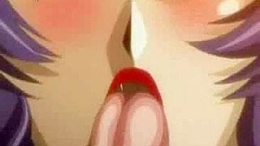 Wild X-rated Anime Scene - Maid's Hot Self-pleasure as Boss Pounds his wife in Bedroom