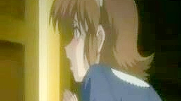 Wild X-rated Anime Scene - Maid's Hot Self-pleasure as Boss Pounds his wife in Bedroom