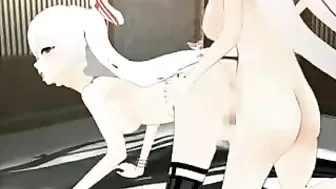 Shemale Anime Dominates Hentai Girl in Doggystyle Fuck