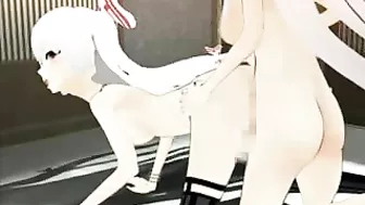 Shemale Anime Dominates Hentai Girl in Doggystyle Fuck