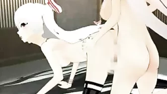 Shemale Anime Dominates Hentai Girl in Doggystyle Fuck