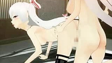 Shemale Anime Dominates Hentai Girl in Doggystyle Fuck