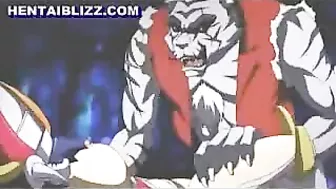 Monster Fucks Busty Hentai Babe in Explosive Porn Video