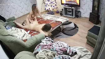 She caught sister and started rubbing her pussy and clitoris with her fingers