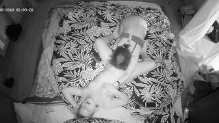 Black and white hidden cam action featuring a nympho lesbian caught sister