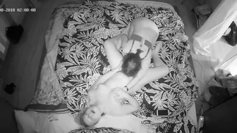 Black and white hidden cam action featuring a nympho lesbian caught sister