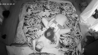 Black and white hidden cam action featuring a nympho lesbian caught sister