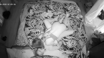 Black and white hidden cam action featuring a nympho lesbian caught sister