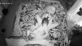 Black and white hidden cam action featuring a nympho lesbian caught sister