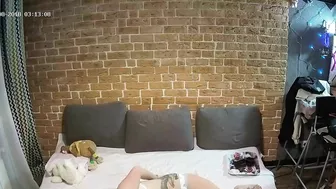 Lovely woman with purple hair caught sister naked and started making out