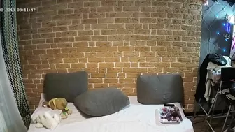 Lovely woman with purple hair caught sister naked and started making out