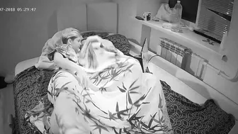 A caught sister is fingering the attractive bitch in night time hidden cam vid