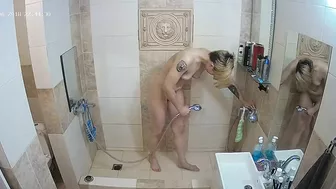 The caught sister has blonde dyed hair and she showcases her natural boobs