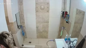 The caught sister has blonde dyed hair and she showcases her natural boobs