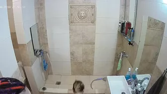 The caught sister has blonde dyed hair and she showcases her natural boobs