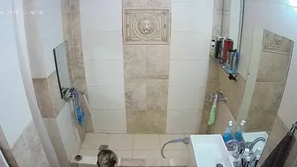 The caught sister has blonde dyed hair and she showcases her natural boobs