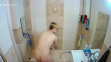 The caught sister has blonde dyed hair and she showcases her natural boobs