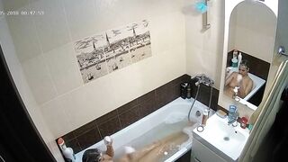 HD hidden cam caught sister preparing her hair and getting wet in the bathtub