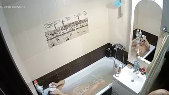 HD hidden cam caught sister preparing her hair and getting wet in the bathtub