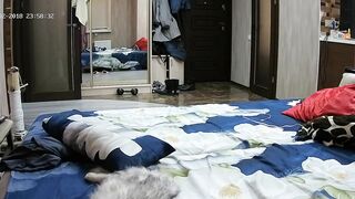 I put a hidden camera in the bedroom and I caught sister being naked and slutty