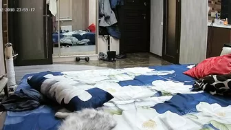 I put a hidden camera in the bedroom and I caught sister being naked and slutty