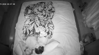 Black and white action happening in the night featuring one hot caught sister