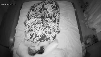 Black and white action happening in the night featuring one hot caught sister