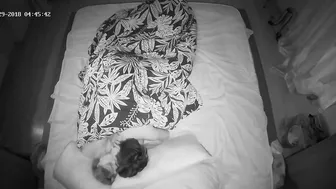 Black and white action happening in the night featuring one hot caught sister