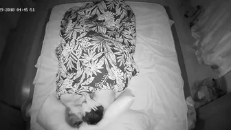 Black and white action happening in the night featuring one hot caught sister