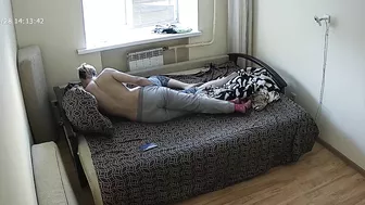 He caught sister while she had her back turned to the door while masturbating