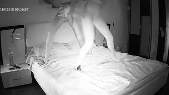 The caught sister is filmed by the camera during the night and we can see it all