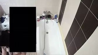 She caught sister in the bathtub and joined her for a dual sesh of getting clean