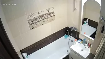 Tall caught sister is trying to be clean after a wild night of being a slut