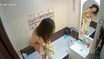 Tall caught sister is trying to be clean after a wild night of being a slut