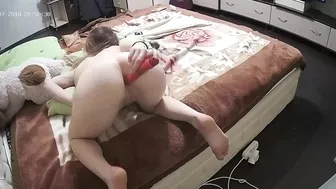 He caught sister on camera while bending over and putting a giant toy in her