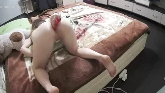 He caught sister on camera while bending over and putting a giant toy in her