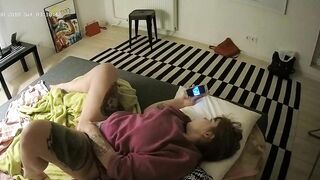 I caught sister watching porn on the phone while masturbating next to the cam