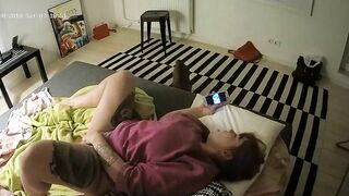 I caught sister watching porn on the phone while masturbating next to the cam