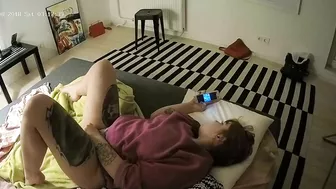 I caught sister watching porn on the phone while masturbating next to the cam