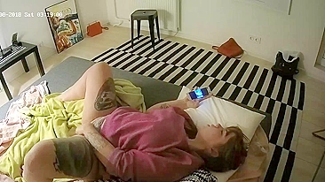 I caught sister watching porn on the phone while masturbating next to the cam