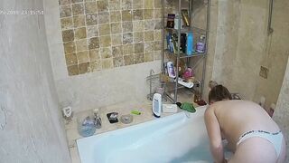 The hidden cam caught sister preparing to get in the bathtub and be nasty