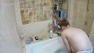 The hidden cam caught sister preparing to get in the bathtub and be nasty