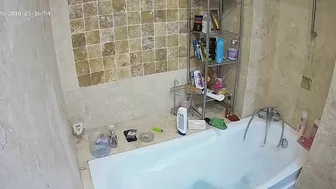 The hidden cam caught sister preparing to get in the bathtub and be nasty