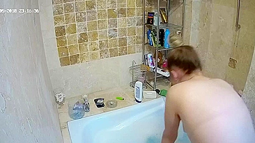 The hidden cam caught sister preparing to get in the bathtub and be nasty