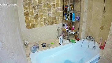 The hidden cam caught sister preparing to get in the bathtub and be nasty