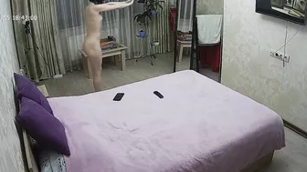 He caught sister on camera doing some naked exercises right next to her bed